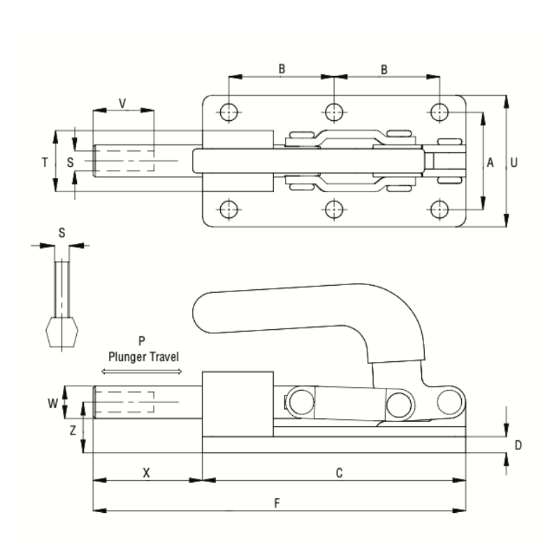 Horizontal Straight Line Action Toggle Clamp